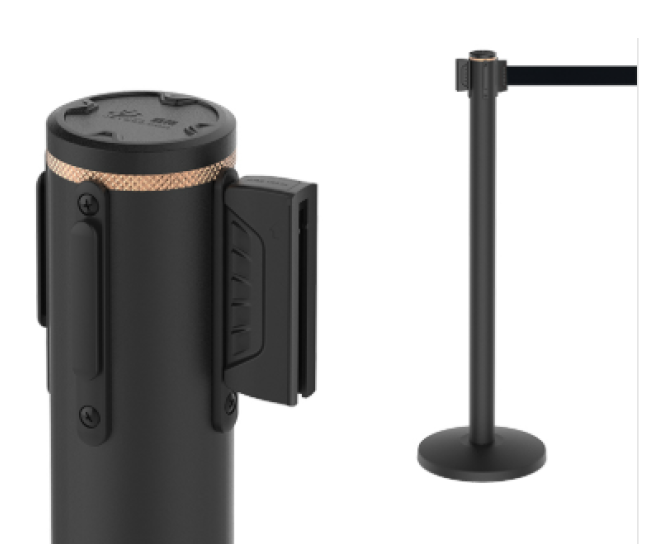 Matte Black Retractable Belt Stanchion